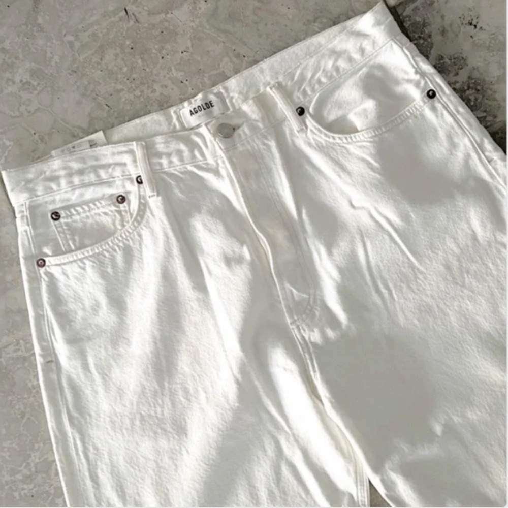 New AGOLDE 90s Pinch Waist High-Rise Straight Leg Jeans White Size 32, New w/Tag - Picture 3 of 6